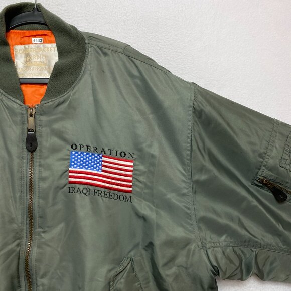 VINTAGE Nordic Army Bomber Jacket Mens 2XL Reversible Operation Iraqi Freedom - Picture 2 of 16